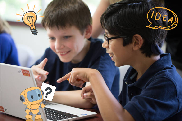 Student learning about artificial intelligence