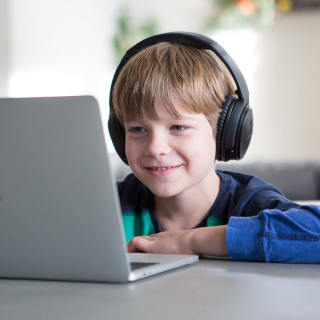 Student creating with technology